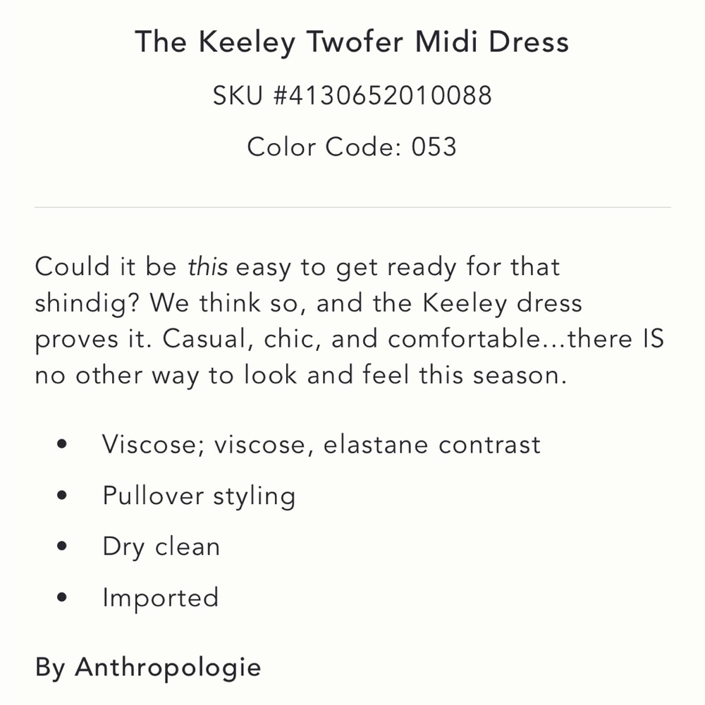 NWT Anthropologie twofer slip midi dress - Picture 6 of 6